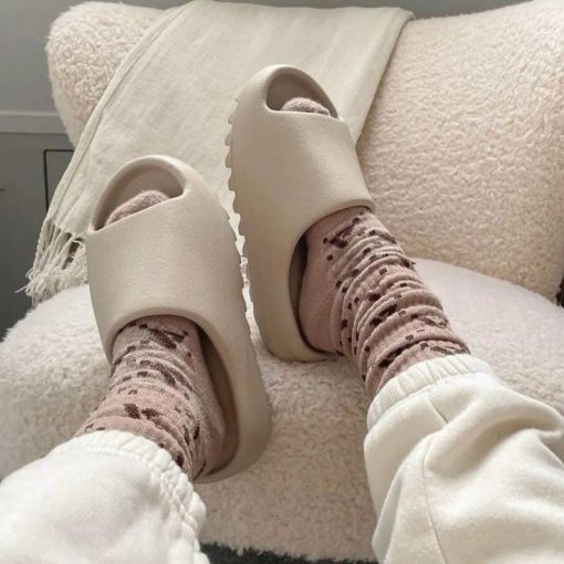 Dép bánh mì vân nhám nam nữ, dép nữ đi trong nhà trơn đế răng cưa cao 4cm [Lù store] - BM02 - Ảnh 4