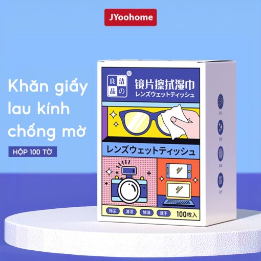 Hộp 100 Khăn lau kính nano JYoohome chống bám hơi nước, Giấy lau kính mắt chống sương mù mồ hôi - Ảnh 2