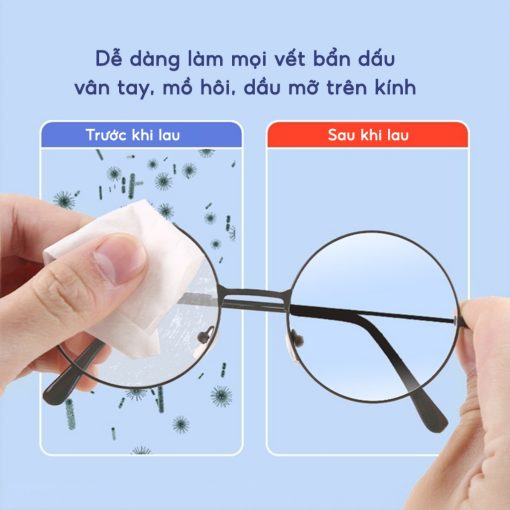 Hộp 100 Khăn lau kính nano JYoohome chống bám hơi nước, Giấy lau kính mắt chống sương mù mồ hôi - Ảnh 4