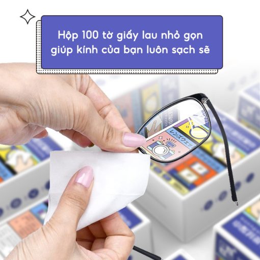 Hộp 100 Khăn lau kính nano JYoohome chống bám hơi nước, Giấy lau kính mắt chống sương mù mồ hôi - Ảnh 3
