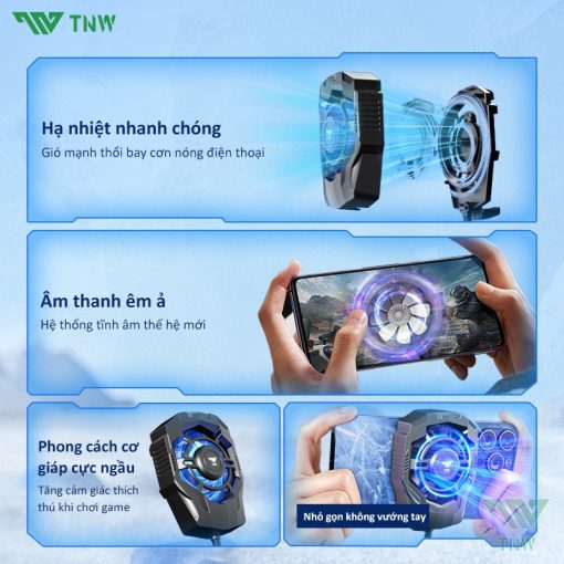 TNW F9 Quạt tản nhiệt điện thoại sò lạnh thế hệ mới làm lạnh đóng băng hỗ trợ tăng fps gaming - Ảnh 4