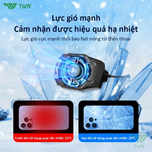 TNW F9 Quạt tản nhiệt điện thoại sò lạnh thế hệ mới làm lạnh đóng băng hỗ trợ tăng fps gaming - Ảnh 5