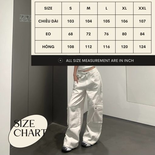 [ Hàng Sẵn ] Cargo Pants trắng , quần ống rộng túi hộp kaki unisex ( lùi 1 size ) - 22FIT FTH5 - Ảnh 3