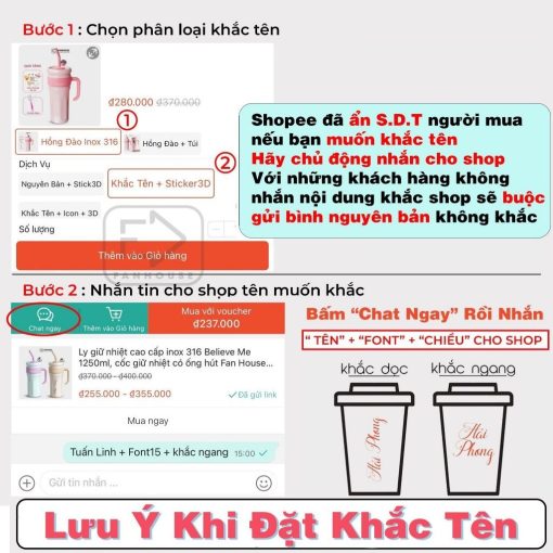Bình giữ nhiệt khắc tên Fan House bình nước giữ nhiệt 12h inox 316 ống hút tiện lợi 710ml tặng sticker, bộ rửa bình - Ảnh 3