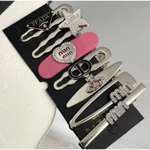Set 7 kẹp mái Y2k ngẫu nhiên bằng kim loại sang chảnh - Ảnh 3
