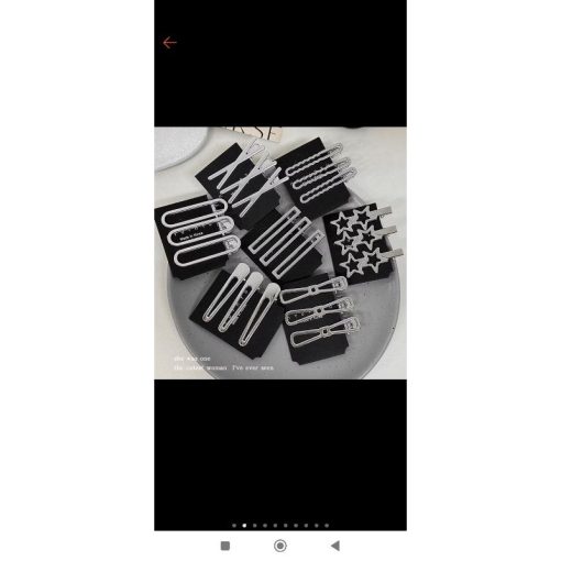 Set 7 kẹp mái Y2k ngẫu nhiên bằng kim loại sang chảnh - Ảnh 6