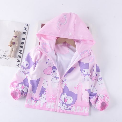 Áo khoác gió cho bé gái 2-9 tuổi, áo gió bé gái 2 lớp nhẹ thoáng họa tiết Kuromi, minnie, pony đáng yêu P1 - Ảnh 3