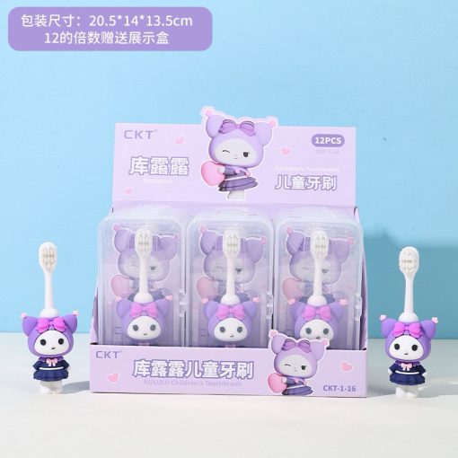 Bàn Chải Đánh Răng Siêu Mềm Cho Bé Từ 1 Tuổi hình Kuromi, gấu dâu, chuột Capybara - Kèm hộp - Ảnh 5