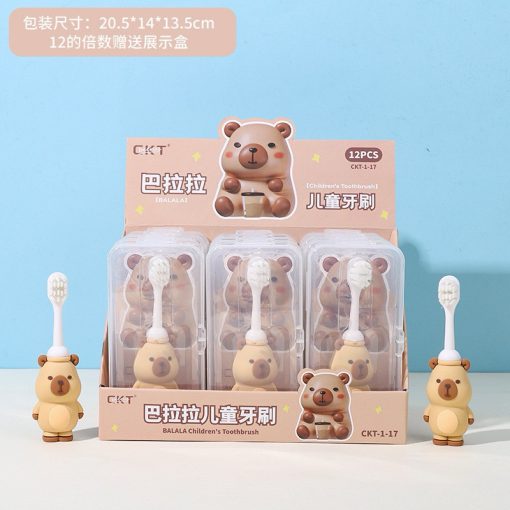 Bàn Chải Đánh Răng Siêu Mềm Cho Bé Từ 1 Tuổi hình Kuromi, gấu dâu, chuột Capybara - Kèm hộp - Ảnh 6