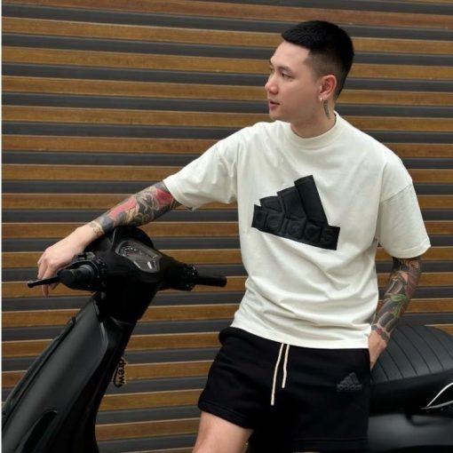 Bộ quần áo cộc adidas logo in nổi độ hoàn thiện cao chất liệu dày dặn thoáng mát-bộ cộc nam nữ - Ảnh 3