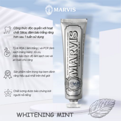 [Chính hãng - Có tem phụ] Kem Đánh Răng Marvis cao cấp giúp làm trắng răng đủ các mùi hương 85ml - Ảnh 5