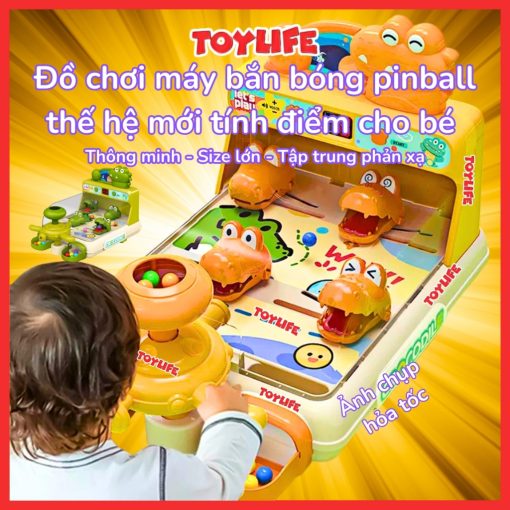 Đồ chơi máy bắn bóng pinball thế hệ mới tính điểm cho bé máy chơi game bắn bi pinball có đèn nhạc trẻ em TOYLIFE - Ảnh 2