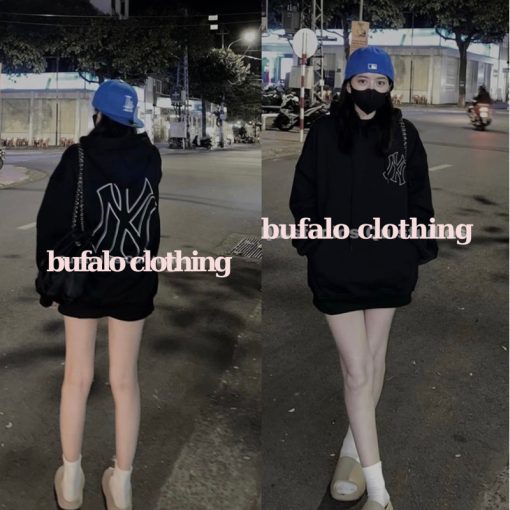 Áo Hoodie Mờ Lờ Bê NY, Áo Khoác Hoodie Nỉ Cao Cấp Dày Dặn Nam Nữ Form Rộng Basic Trẻ Trung Năng Động- BFL - Ảnh 2