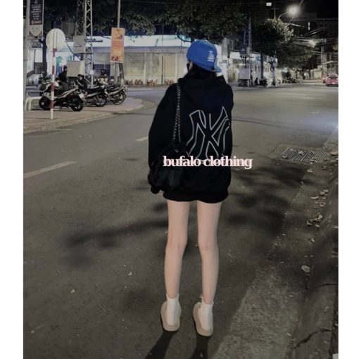 Áo Hoodie Mờ Lờ Bê NY, Áo Khoác Hoodie Nỉ Cao Cấp Dày Dặn Nam Nữ Form Rộng Basic Trẻ Trung Năng Động- BFL - Ảnh 3