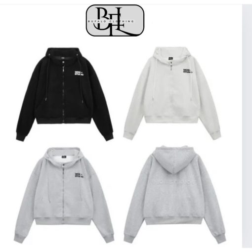 [Mẫu Mới ] Áo khoác hoodie zip BOXY Có Nút Bấm, Dập Nổi, in nổi ,có túi trong UNISEX NAM NỮ Trẻ Trung- BFL - Ảnh 3