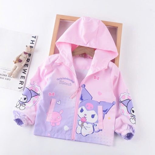 Áo khoác gió cho bé gái 2-9 tuổi, áo gió bé gái 2 lớp nhẹ thoáng họa tiết Kuromi, minnie, pony đáng yêu P1 - Ảnh 4