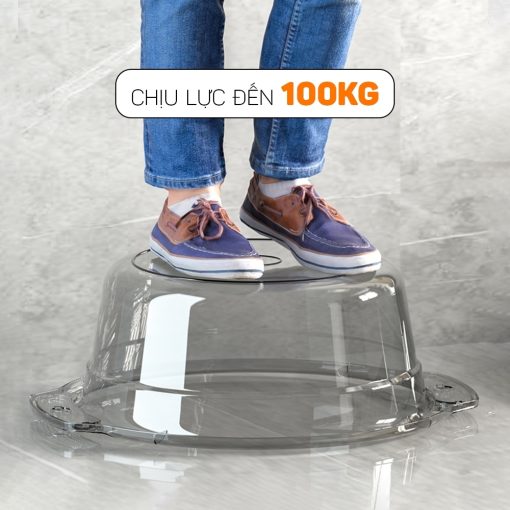 Thau, Chậu nhựa trong suốt chất liệu PP cứng cáp an toàn chịu nhiệt tới 100 độ, có móc treo chắc chắn Gobi - Ảnh 5