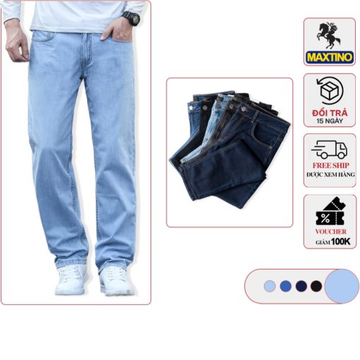 Quần Jeans nam MAXTINO dáng suông co giãn, không nhăn, không phai. - Ảnh 2