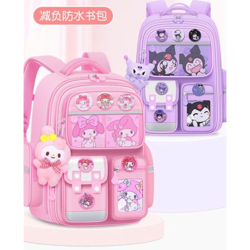 Ba lô chống gù đi học cho bé lớp 1- lớp 6 chống gù đệm vai tặng kèm phụ kiện 566 - Ảnh 6
