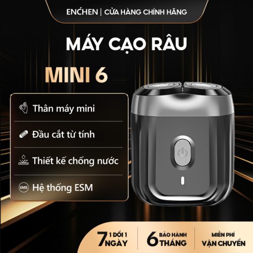 Máy cạo râu Enchen Mini 6 lưỡi dao kép mỏng, chống nước IPX7, pin sử dụng đến 2 tháng - BH 6 tháng - Ảnh 2