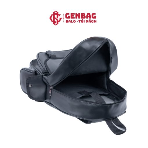 Balo da pu cao cấp balo đi học đi chơi nắp gập nhỏ gọn đeo vai đựng laptop 15 inch BL12 - Ảnh 4