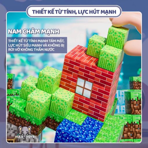 Đồ chơi khối nam châm từ tính minecraft cho bé xếp hình minecraft nam châm block đồ chơi xây dựng trẻ em - Ảnh 5