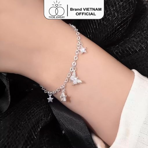 Lắc tay bạc nữ Tyche Butterfly sang trọng, vòng tay thanh lịch phù hợp đeo đi học,đi chơi,di làm TYCHE JEWELRY - Ảnh 4