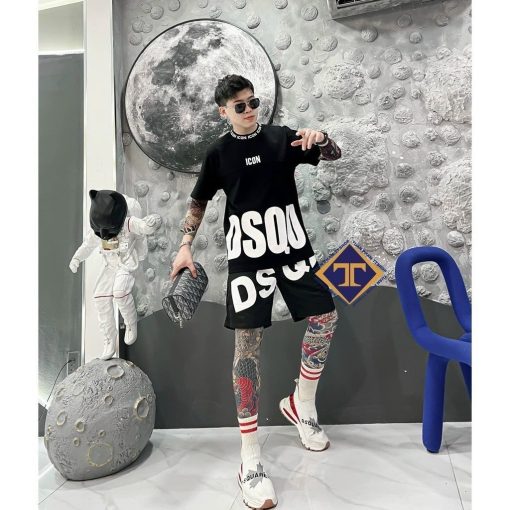 Bộ Cộc Tay Nam Nữ DSQ2 Mùa Hè, Bộ Quần Áo Mùa Hè Siêu Hot 2024 - Ảnh 3