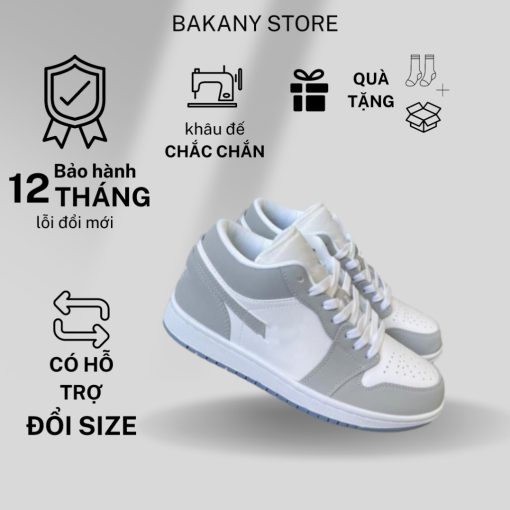 (ẢNH THẬT ĐÁNH GIÁ) Giày Thể Thao Xám Đế Xanh Nam Nữ Full Box - Ảnh 2