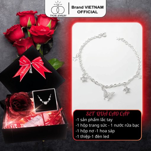 Lắc tay bạc nữ Tyche Butterfly sang trọng, vòng tay thanh lịch phù hợp đeo đi học,đi chơi,di làm TYCHE JEWELRY - Ảnh 2