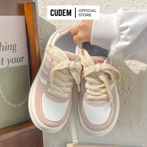 Giày độn đế nữ, giày đế cao nữ chất liệu vải Canvas S54 - Ảnh 3