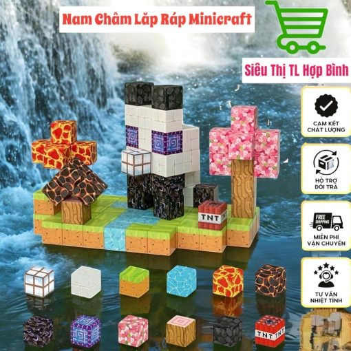 [Mua 100 tặng 10] Nam Châm Minecraft Từ Tính, Đồ Chơi Mô Hình Lắp Ráp Thế Giới Game Minecraft - Ảnh 3