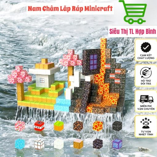 [Mua 100 tặng 10] Nam Châm Minecraft Từ Tính, Đồ Chơi Mô Hình Lắp Ráp Thế Giới Game Minecraft - Ảnh 5