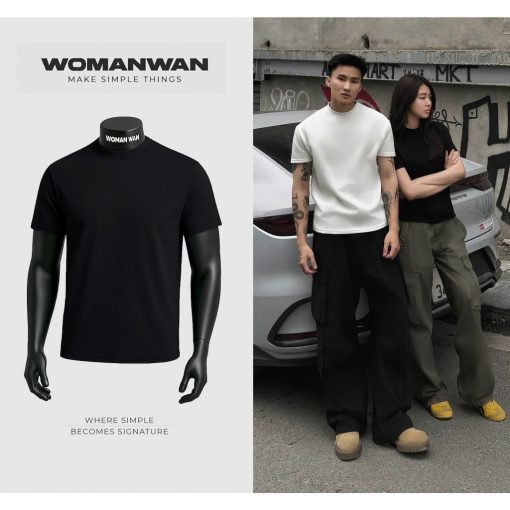 [ BẢN SIÊU CẤP] Áo Thun Nam Tôn Chiều Cao Clean Fit Vải Chống Nhăn - WOMAN WAN Cổ Tròn Menswear - Ảnh 2