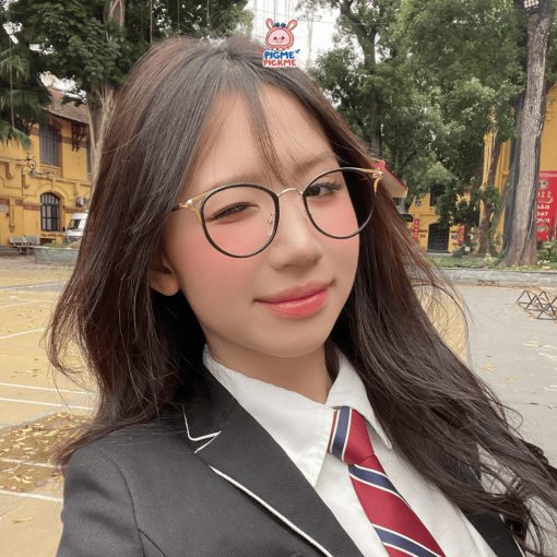 Gọng kính cận nữ mắt tròn chất liệu nhựa lõi kim loại xinh xắn, dễ đeo MS09 - Ảnh 4