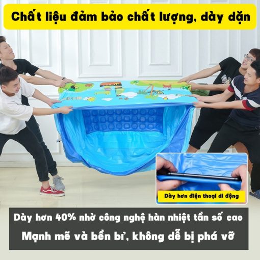 Bể bơi phao 3 tầng gấp gọn cho bé，đáy bể bơi 2 lớp chống trơn trượt hồ bơi bơm hơi - Ảnh 3