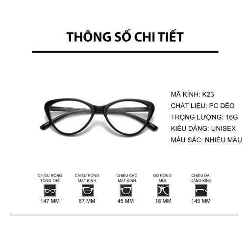 [Chicbond] Kính thời trang nữ mắt mèo chống ánh sáng xanh và tia UV - Phong cách Hàn Quốc - Kính checkin, du lịch, selfi - Ảnh 3