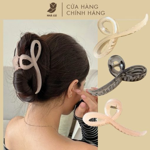 Kẹp Tóc Thạch Chữ Thập NHÀ CÚ Kẹp Bấm Càng Cua Phong Cách Hàn Quốc 5976 - Ảnh 2