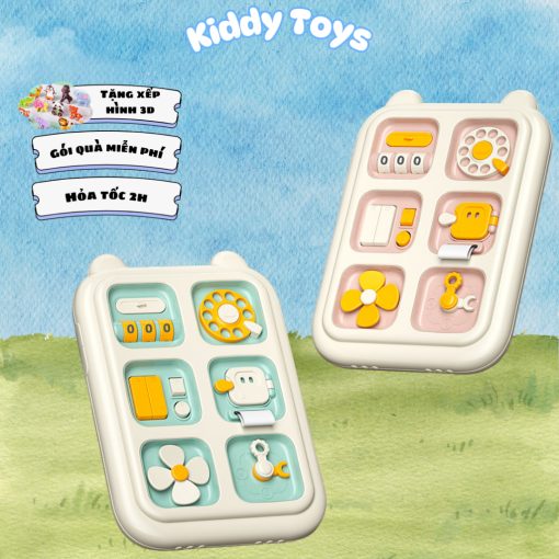 Bảng bận rộn 6 trong 1 Bộ đồ chơi busyboard phát triển tư duy, rèn luyện kỹ năng cho bé Kiddy Toys - Ảnh 2