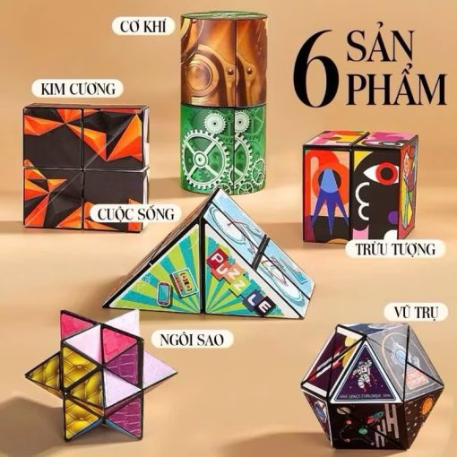 Combo 6 khối Rubik biến thể thế hệ 1 cho bé thoả sức sáng tạo, sét 6 rubik đồ chơi thông minh - Ảnh 2