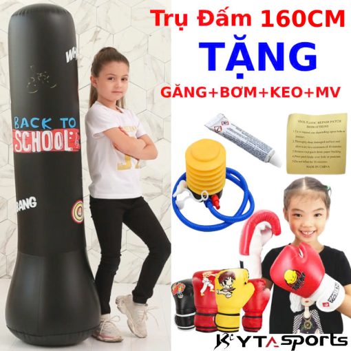 [TẶNG KÈM BỘ BƠM HƠI,KEO DÁN] Trụ đấm bốc boxing bơm hơi cao cấp tự đứng chân đế đổ nước cao cấp - Ảnh 3