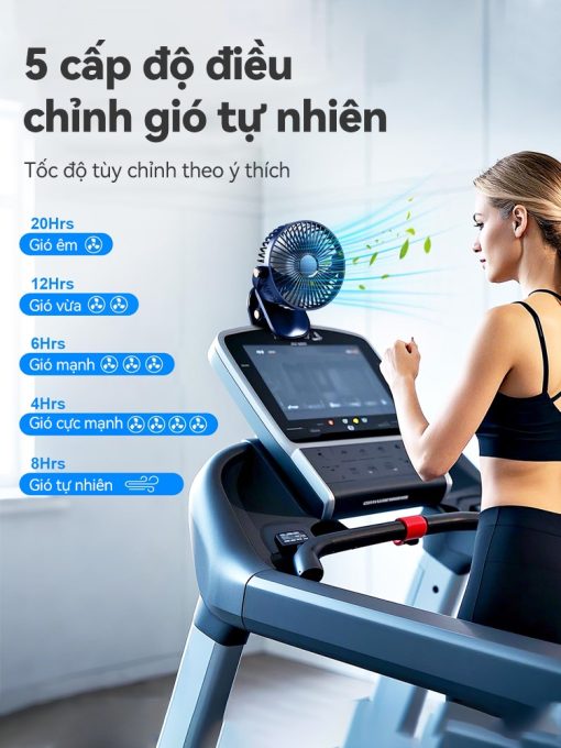 Quạt mini để gió Quạt kẹp bàn cầm tay di động có thể xoay 360°-BH 24 tháng - Ảnh 2