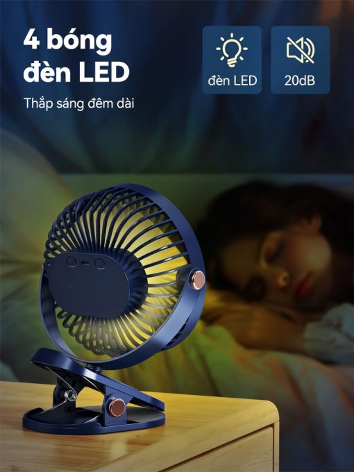 Quạt mini để gió Quạt kẹp bàn cầm tay di động có thể xoay 360°-BH 24 tháng - Ảnh 3