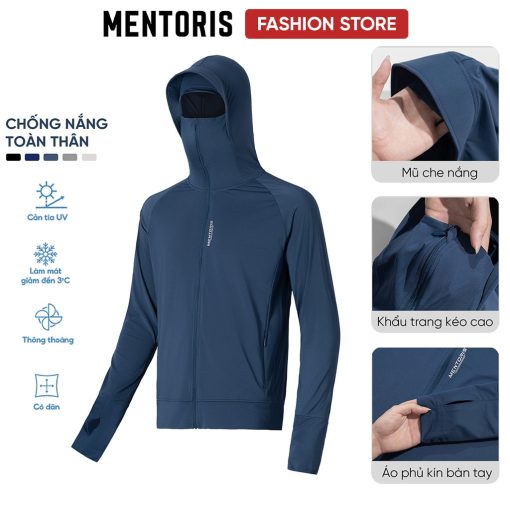 Áo Chống Nắng Nam Thun Lạnh MENTORIS, Chống Tia UV, Form Regular Fit, Thoáng Mát, Nhiều Màu MCN01 - Ảnh 2