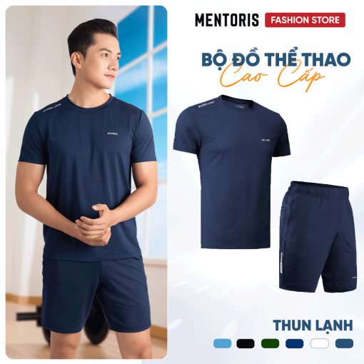 Bộ quần áo nam thể thao Cao cấp Mentoris, chất vải thun lạnh co giãn, thoáng mát cho mùa hè MBT0103 - Ảnh 2