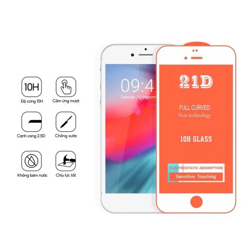 Kính Cường Lực iPhone 21D, Baikô, Chống Nhìn Trộm Full Màn - iP 6/6s/7/8/Plus/X/XS/XR/11/12/13/14/15/16/Pro/Max/Mini - Ảnh 4