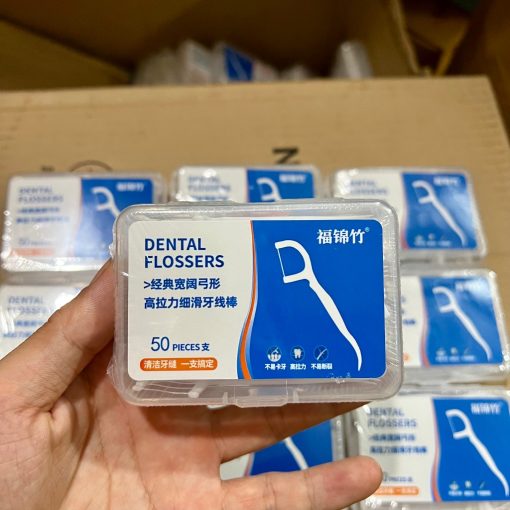 Tăm chỉ nha khoa hộp 50 cái, tăm chỉ nha khoa okamura - Ảnh 3