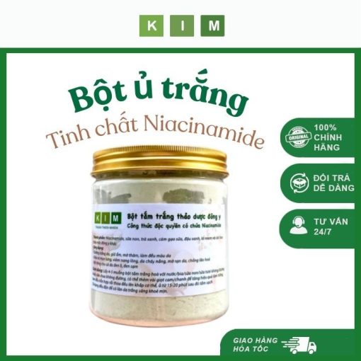 Bột ủ trắng Niacinamide độc quyền Spa tắm trắng thuần chay homemade Kim - Thuần Thiên Nhiên trắng da dưỡng da nâng tone - Ảnh 2