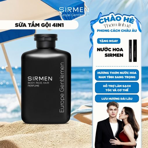 Sữa tắm gội nam 4 in 1 hương nước hoa châu Âu SIRMEN Europe Gentlemen cao cấp 350g chiết xuất công nghệ tiên tiến - Ảnh 2