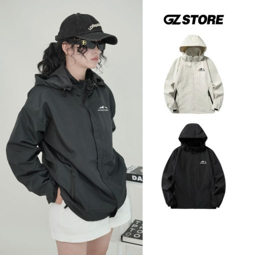 Áo khoác dù chính hãng nam nữ chất gió 2 lớp dày dặn có mũ có thể tháo rời form unisex GZAKA13 - Ảnh 2